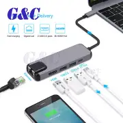 5 in 1 Type C Hub To HDMI USB 3.0 Gigabit Ethernet RJ45 USB C Multiport Adapter
