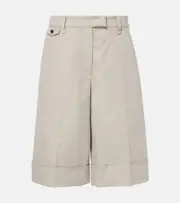 [Brunello Cucinelli] Brunello Cucinelli Cotton and linen Bermuda shorts AU 6 beige
