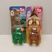 Britannia and Erin The Bear McDonald’s TY Beanie Baby Error Tag