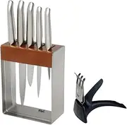 [Furi] Pro Clean and Store Stainless Steel Knife Block Set with Sharpener (7-Pieces)