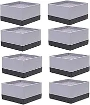 ANDRESLAD 8 Pcs Plastic Bed Risers Furniture Foot Pads for Heighten Beds Tables Chairs Desks
