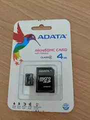 ADATA MICROSDHC CARD WITH ADAPTER 4 GB NEW