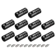 10Pcs 5mm Metal Shoelace Tips Screws Shoelace End Tip Cords End Black