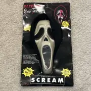 NOS Vintage SCREAM Fun World 1997 Bleeding Ghost Face Mask Halloween Costume