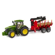 Bruder - John Deere 7R 350 with forestry trailer and 4 trunks