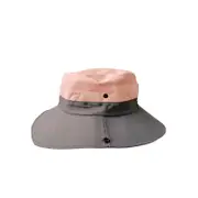 Catzon Women's UV Protection Wide Brim Sun Hat-Cool Mesh Foldable Travel Outdoor Fishing Hat-Pink+Gray