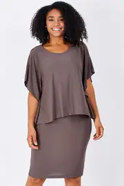 Split Overlay Dress--COR-FTD20925