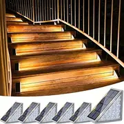 2/6pcs Solar Step Lights, Outdoor Deck Lights Triangle Solar Deck Lights IP67 Waterproof Auto on Off Decoration Lights for Stair Patio Yard, Driveway, Porch, F