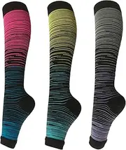 SHUTELI Open Toe Compression socks 3 Pairs Toeless Compression socks for Women Men