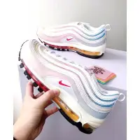 在飛比找Yahoo!奇摩拍賣優惠-【正品】耐克Nike Air Max 97 彩虹 漸層 粉藍