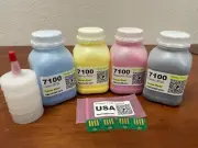 (80g x 4) Glossy Toner Refill for Xerox Phaser 7100 Tabloid + 4 Chips (USA)