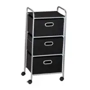 3 Drawer Rolling Cart - Blk CRT-02184 11.5"D x 16.13"W x 35.5"H Black