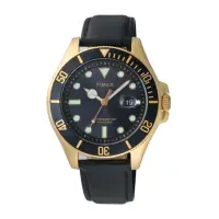 在飛比找momo購物網優惠-【TIMEX】簡約紳士皮帶腕錶-金X黑帶(TW2V42200