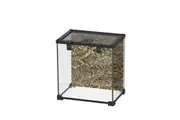 Black 20L Flat Glass Reptile Tank for Terrestrial Pets