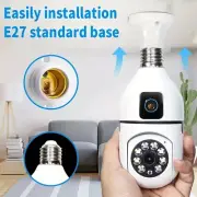 E27 Bulb Camera Indoor 8X Zoom Wireless Two-way Audio Cameras Color Night Vision
