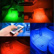 （US）Car LED Light Interior Atmosphere SUV Floor Strip Lamp Remote Control RGB