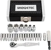 xinyee 26pcs 1/4 DR Mini Ratchet Wrench Combination Tool Set Bicycle Motorcycle Repairing Spanner Kit