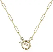 [Turandoss] Gold Paperclip Chain Necklace for Women, 14K Gold Plated Dainty Paperclip Link Chain Necklace Medallion Evil Eye Star Lightning Heart Butterfly Oval Link Paperclip Chain Necklaces for Women