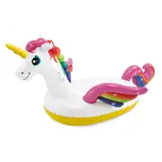 Intex 1.98m x 1.40m Enchanted Unicorn Swimming Pool/ Beach Inflatable Ride On