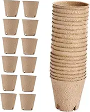 MINAOLULUS 50pcs Seed Germination Pot Herb Pots Starter Pots Paper Flower Pots Seedling Pots Gardening Supplies Small Flower Pots Small Potting Pots Seedling Starter Trays Khaki Pulp