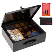 Fireproof Document Box with Key Lock & Fireproof Money Bag & Fire Blankets,Fi...
