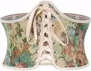 [Comebachome] Corset Belt for Women, Renaissance Waist Corset with Lace up, Floral Wide Corset Waist Belts for Women (M)