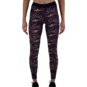 More Mile Go For It Womens Running Tights Purple Printed Lightweight Run Sports