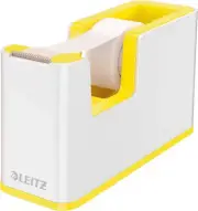 Leitz Tape Dispenser, Heavy Base with Tape, Wow Range, Pearl WhiteYellow