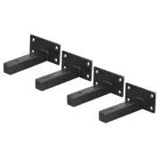 Floating Shelf Brackets, 4pcs 4"(100mm) Wall Mounted Shelf Supports, Black