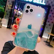 For iPhone 12/Pro/Max/Mini 11 Clear Marble Shockproof Case Glitter Bling Cover Green IPhone 12 Pro Max (6.7")