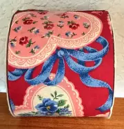 New! Offray Ribbon Hearts & Flowers Arts-Crafts/Gifts-Floral Ribbon 2-5/8"x9'
