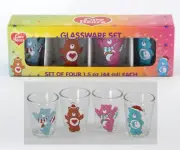 Silver Buffalo Care Bears Glassware Set Cloudco 1 Set of Four 1.5oz