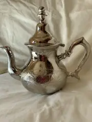 Moroccan Handmade Silver Teapot, Handmade Engraved Design, Tea Ceremonies