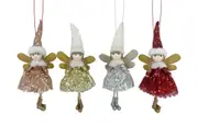 bulk 24 Xmas Hanging Fairy Deco 25.5Cm 4 Assort Decoration 10x25cm