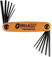 Bondhus GorillaGrip 12 Imperial and Metric Hex End Fold Up, Arancione, 12550