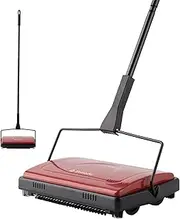 [Yocada] Carpet Sweeper Cleaner for Home Office Low Carpets Rugs Undercoat Carpets Pet Hair Dust Scraps Paper Small Rubbish Cleaning with a Brush Dark Red