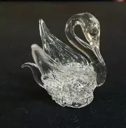 HAND SPUN BLOWN GLASS ~ SWAN, TURTLE AND BIRDBATH ~ NEW ~ BEAUTIFUL