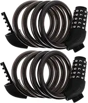 SUPVOX 2pcs Heavy Duty Bicycle Combination Lock Theft Cable Lock for Mountain and Road Bikes Lightweight and User Friendly Design for Secure Cycling