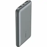 Belkin BoostCharge Power Bank - Space Gray - For iPhone - 2 x Type-A 15W, 1 x Type-C 15W - 10000 mAh - 3 x USB - Space Gray