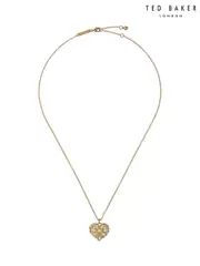 Ted Baker Gold Tone Cherish: Crystal Cluster Heart Locket Pendant Necklace (F08493) | $115