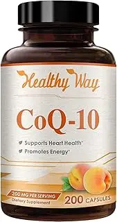 Health Way: CoQ10 200mg 200 Capsules Max Strength For Healthy Heart (1 Bottle) ...
