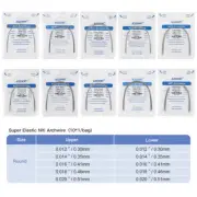 10bag Dental ortodoncia arcos super elástico Niti Ronda de alambre Natural Forma