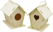 2PC Wooden Bird Nest Durable Rustic Bird House for Garden Decoration Cozy Home for Outdoor Spaces Creative Hanging Design