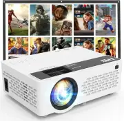 TMY Mini Projector, Upgraded Bluetooth Projector with Screen, 1080P Full HD P...