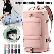 Unisex Large-Capacity Travel Backpack Duffel Bag with Shoe Compartment and Shoulder Strap, Multi-Carry Waterproof Sports Gym Bag for Students, Commuters, Weeke
