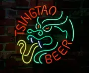 Tsingtao Beer 17"x14" Neon Sign Lamp Light Gift Show Man Cave Wall Display EM
