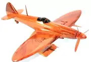 British Spitfire Fighter Handcrafted Natural Mahogany Premium Wood Desk Model