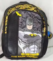 DC Comics Batman Boys School 16" Backpack The Dark Knight Black Yellow Straps