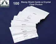 100 Stamp Dealer Cards, White Background with Clear Window by Lighthouse