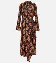 [Etro] Etro Floral silk twill midi wrap dress AU 10 multicoloured